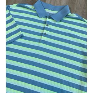 Nike Golf Tour Performance‎ Dri Fit Mens Golf Polo Shirt Lime Gray Stripe XL